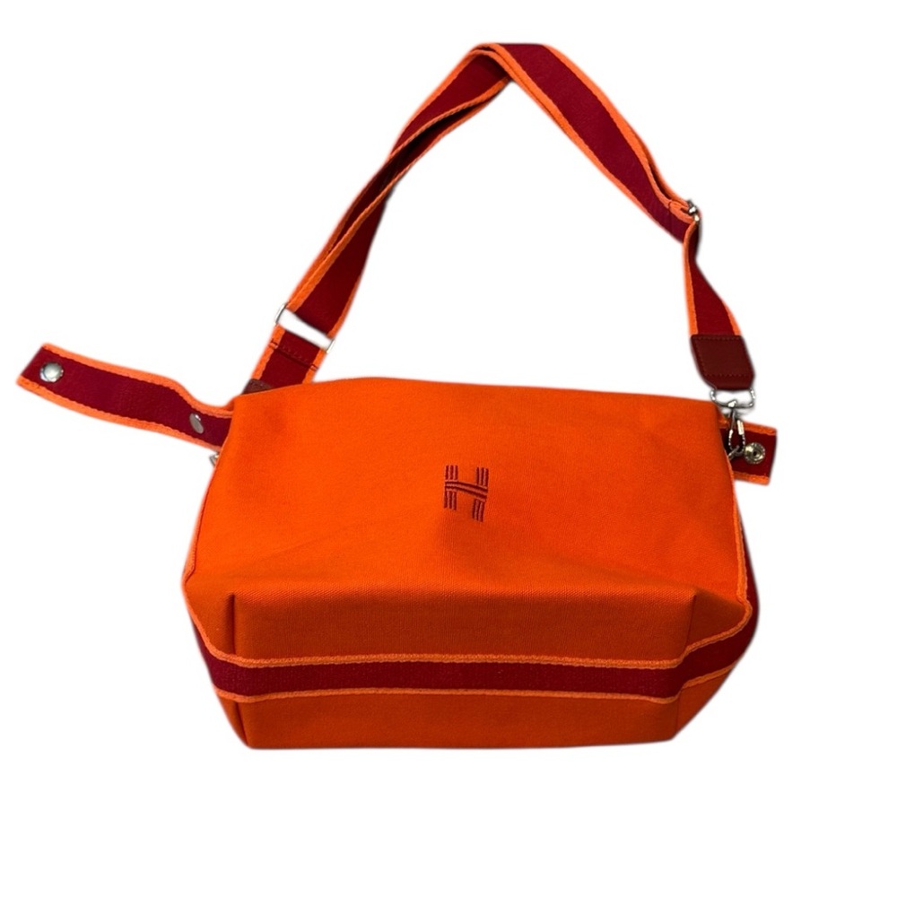 NWOT “H” Canvas Crossbody Bag in Orange/Red